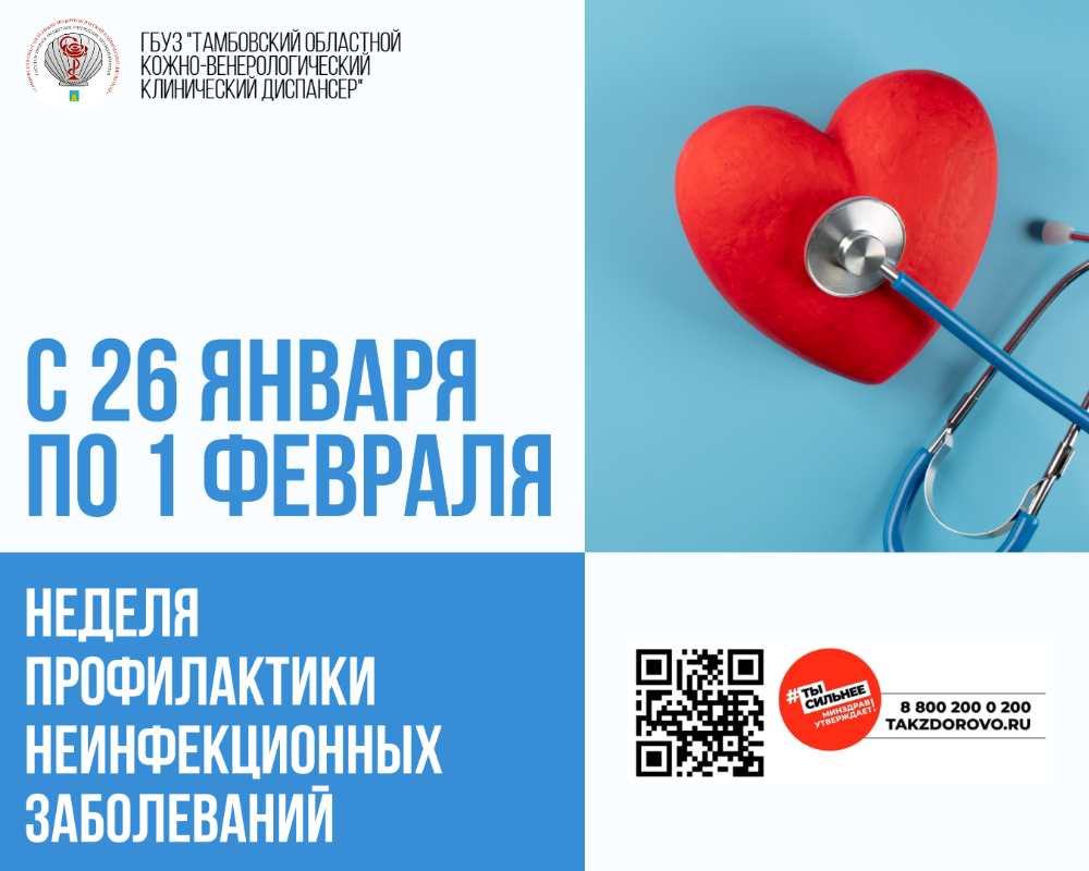 Неделя профилактики неинфекционных заболеваний: 26 января – 1 февраля
